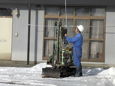 地盤調査を観察