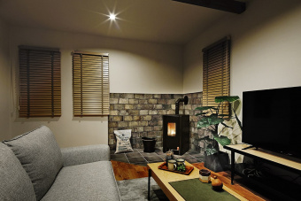 ペレットストーブのあるリビングのイメージ