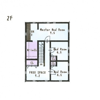 2階の間取りのイメージ