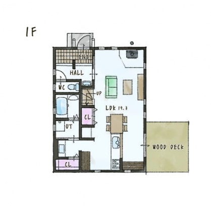 1階の間取りのイメージ