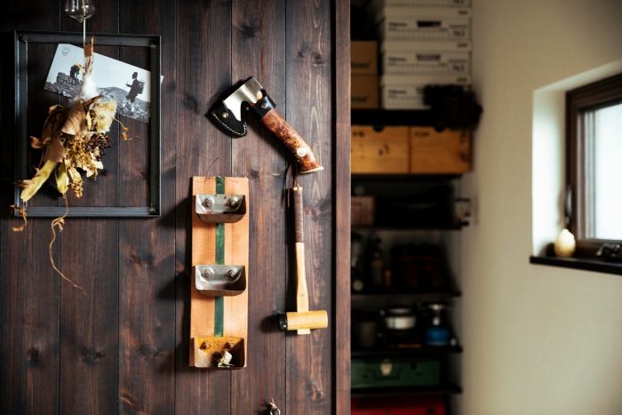 DIY工具を飾った壁