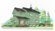イラスト：田舎暮らしを感じる家のイメージ